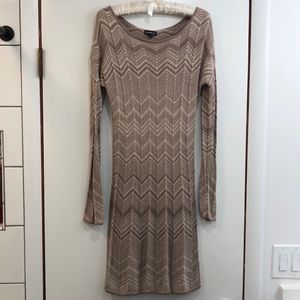 Express Metallic Knit Mini Dress Size Medium